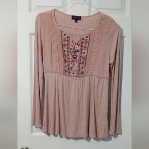 Artesia Women's Embroidered Blouse - Pink